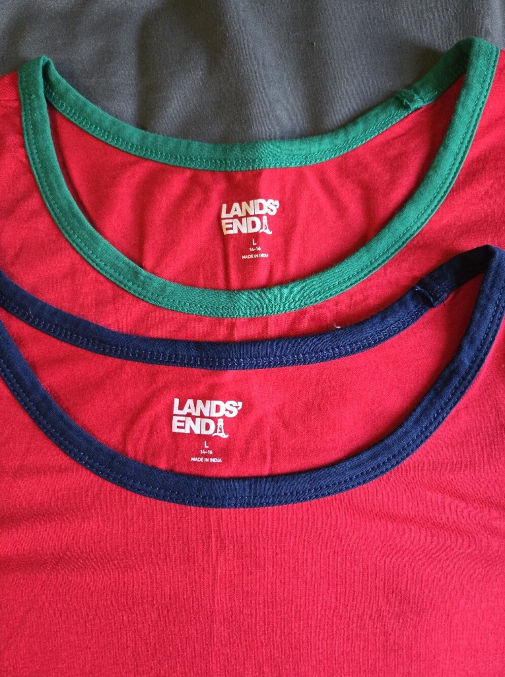 Lands' End Women's Red Pajama Tops, Large, Lot Of 2
